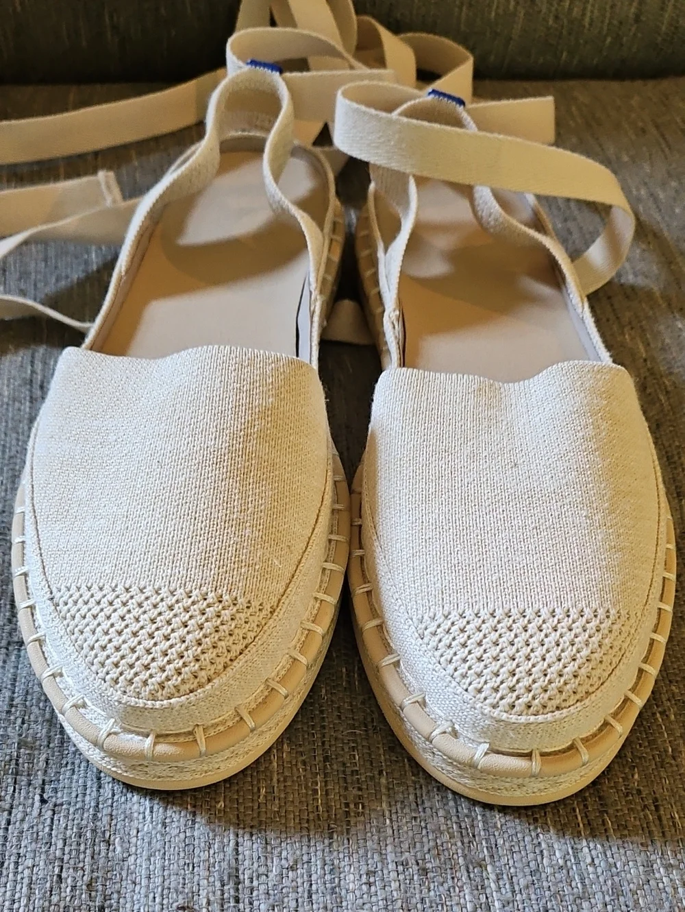 Rothy's Cream Espadrille Slingback Flats Sz 7.5 Never Worn